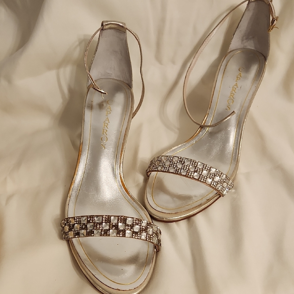 Caparros Silver and Gold Embellished Heels